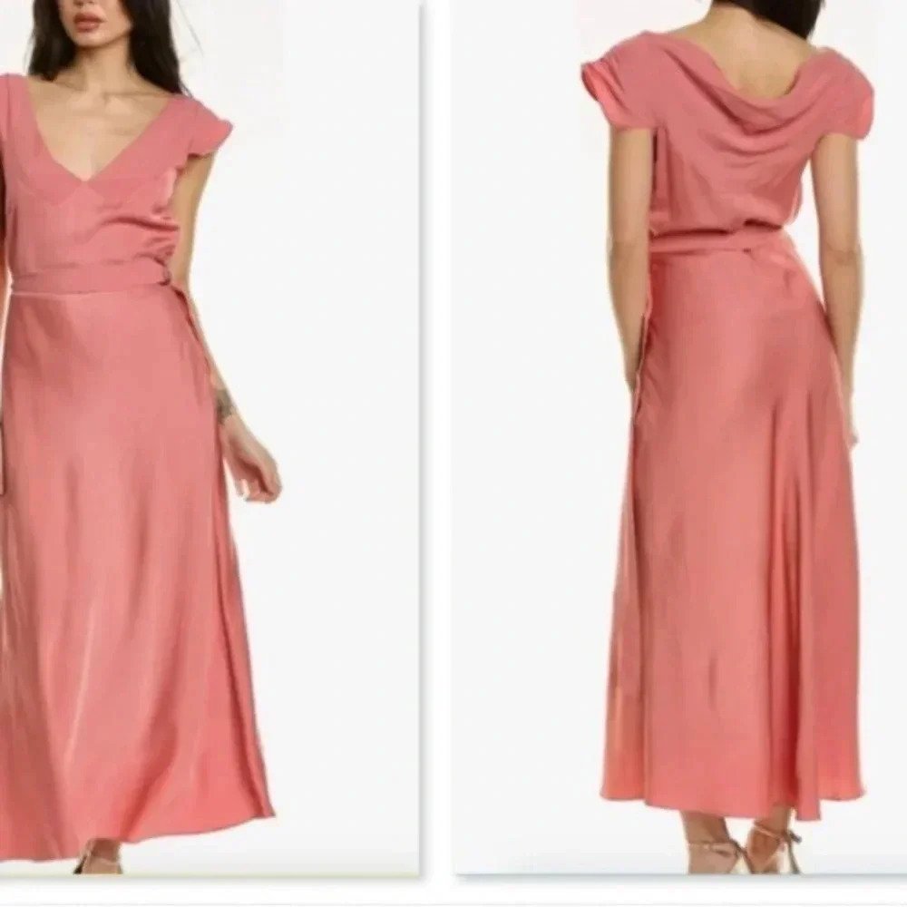 NWT Ted Baker London V Neck Bias Cut Midi Dress (missing belt)